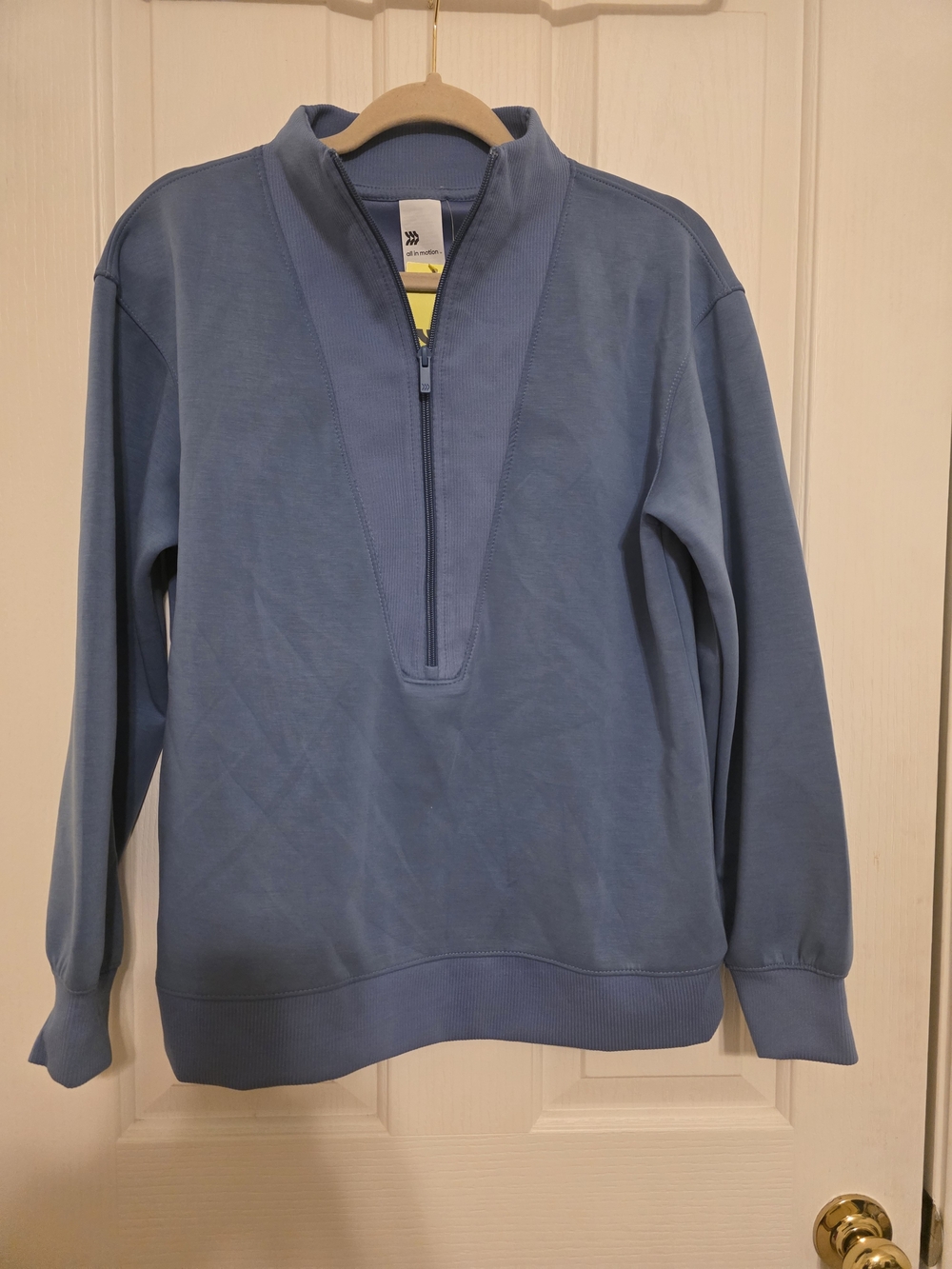 NWT All In Motion Women's Airy Sleek Ribbed 1/2 Zip Pullover Sweatshirt -XS